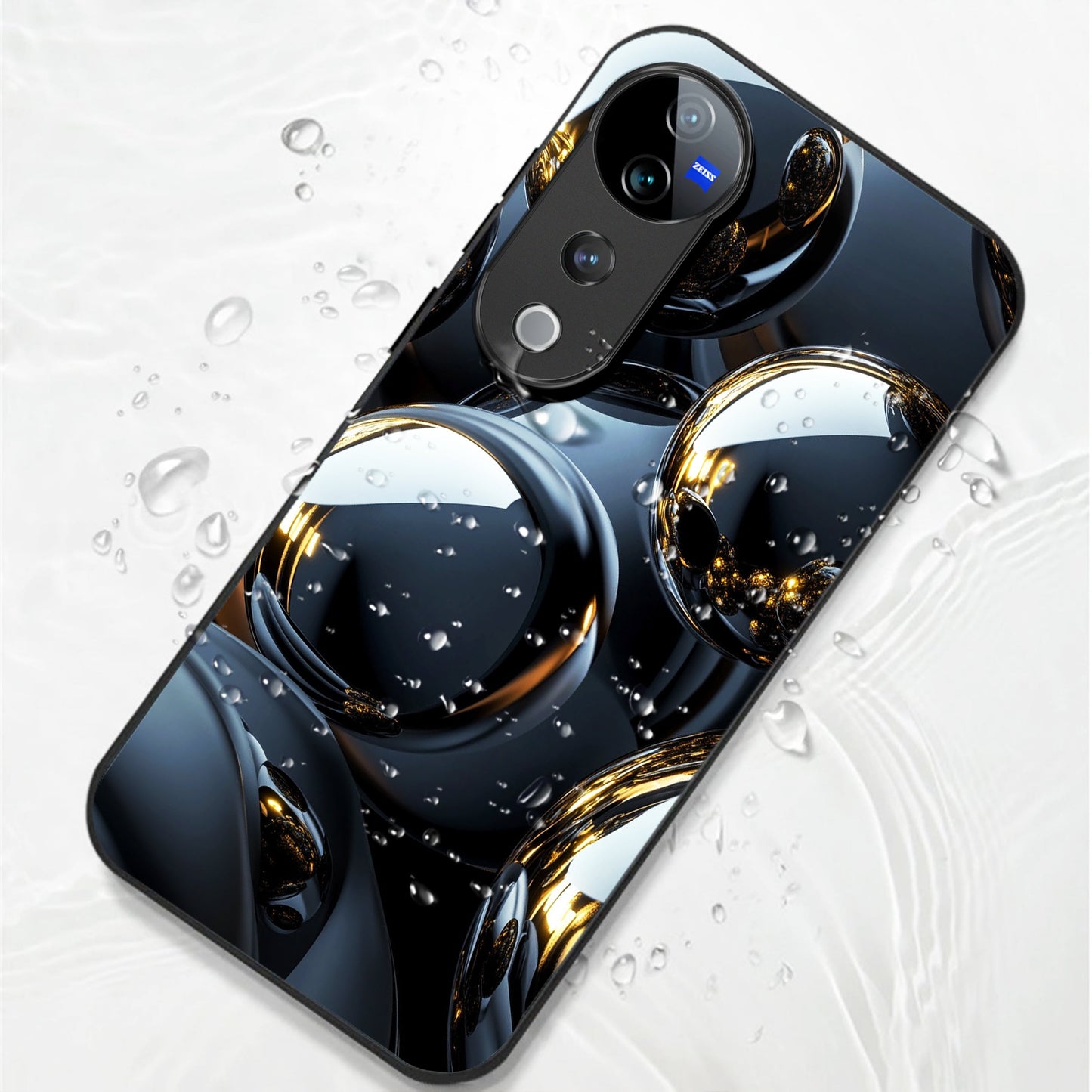 Vivo V40 Pro 5G Premium Acrylic Shockproof Glass Back Case (Mirror Spheres)