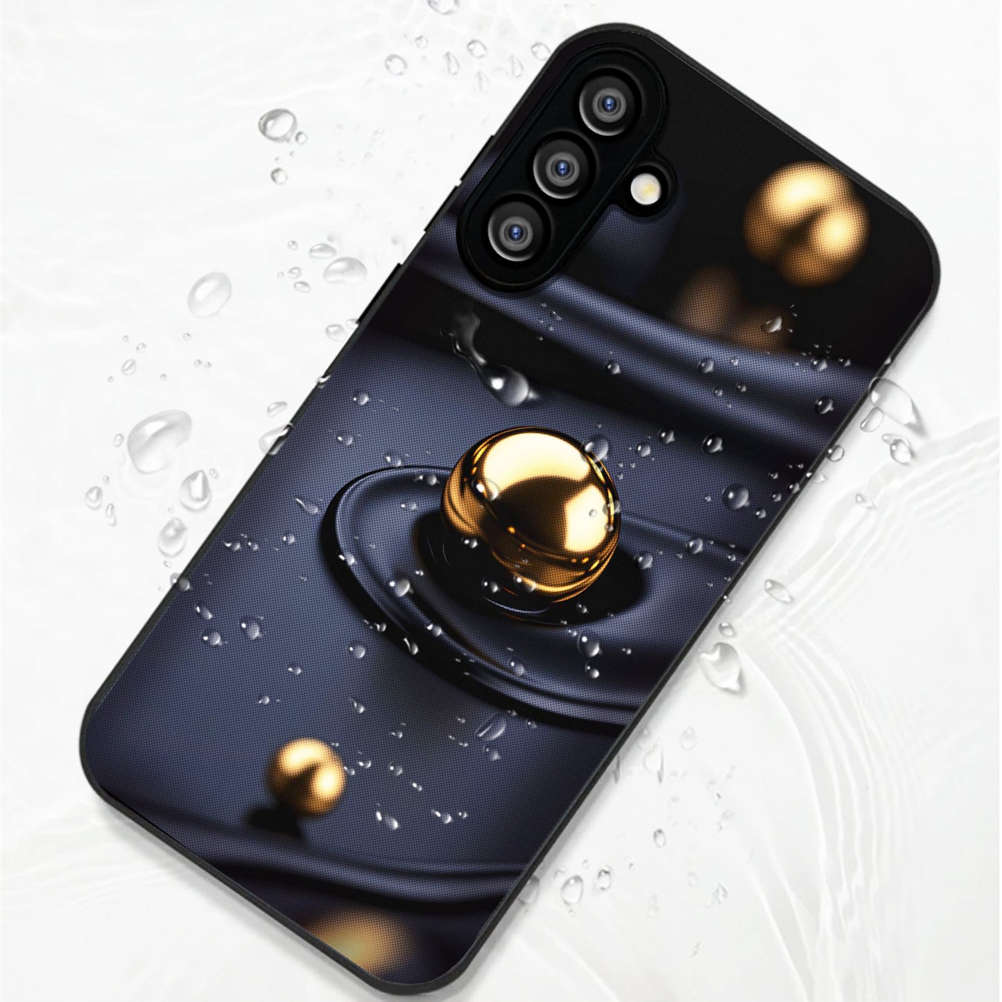 Samsung Galaxy A56 5G Premium Acrylic Shockproof Glass Back Case (Golden Ripple)