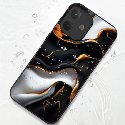 Oppo A5 Pro 5G Premium Acrylic Shockproof Glass Back Case (Lava Veins)