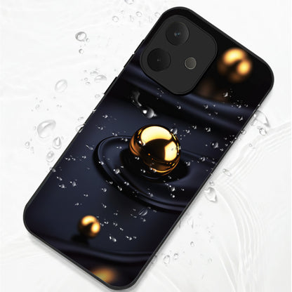 Oppo A5 Pro 5G Premium Acrylic Shockproof Glass Back Case (Golden Ripple)