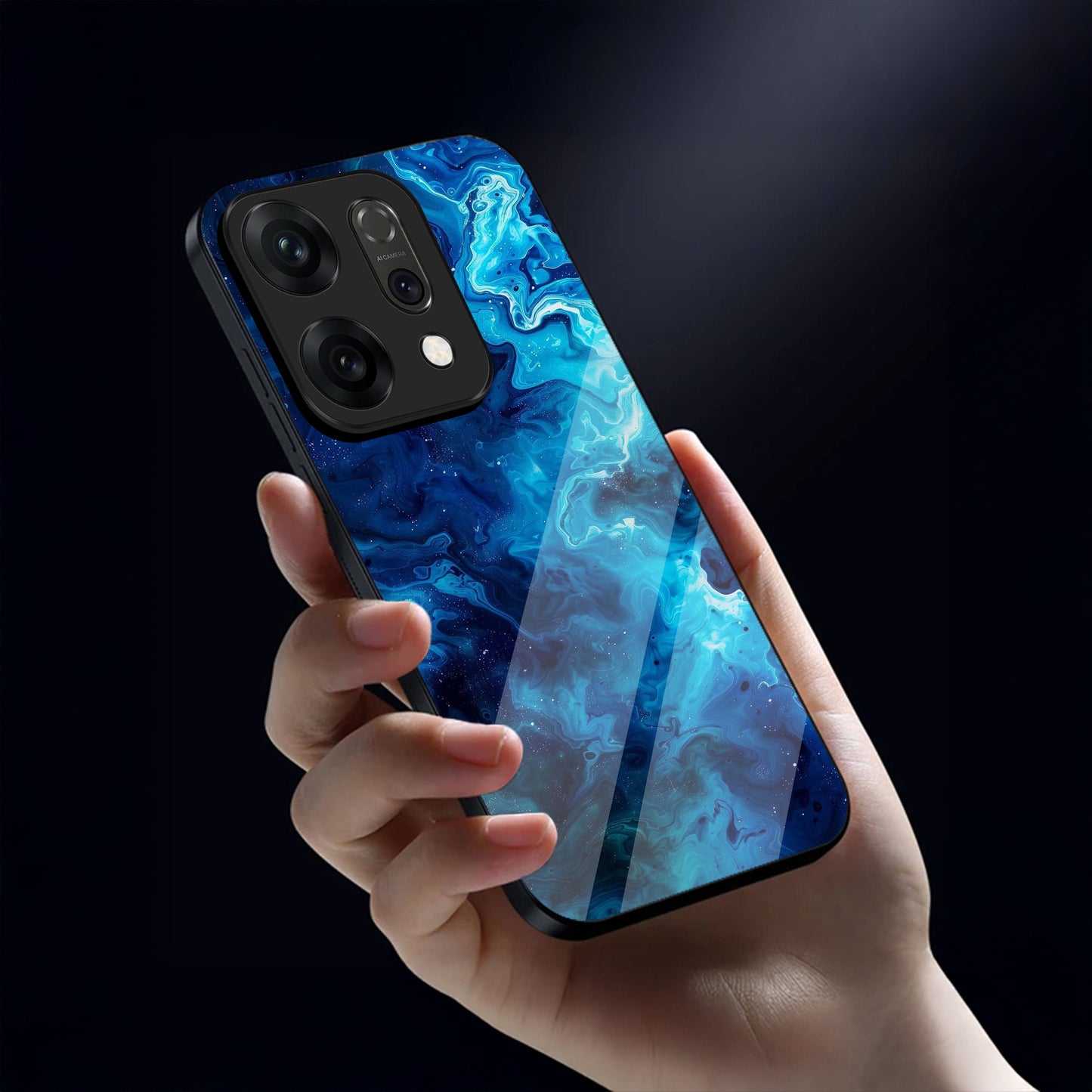 Oppo Reno 14 5G Premium Acrylic Shockproof Glass Back Case (AquaCore)
