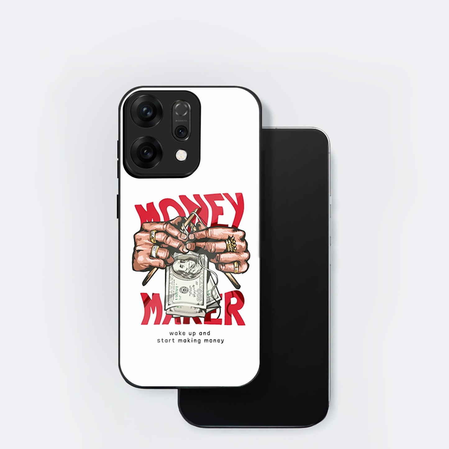 Oppo Reno 14 5G Premium Acrylic Shockproof Glass Back Case (Money maker)