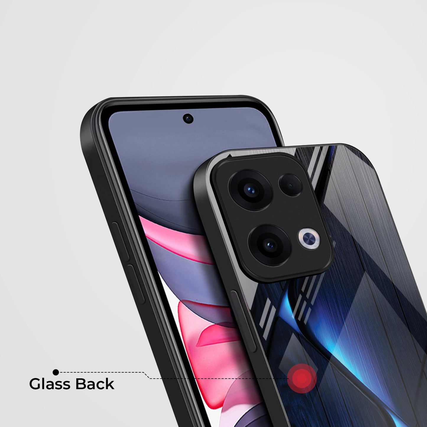 Oppo Reno 13 5G Premium Acrylic Shockproof Glass Back Case ( Blue Gradient )