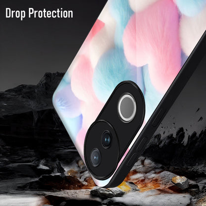 Vivo V50 5G Premium Acrylic Shockproof Glass Back Case (Fluffy Hearts)