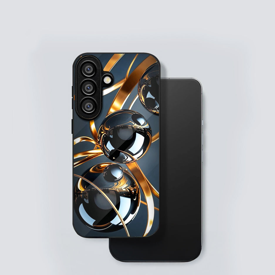 Samsung Galaxy A56 Premium Acrylic Shockproof Glass Back Case (Shiny Sphere)