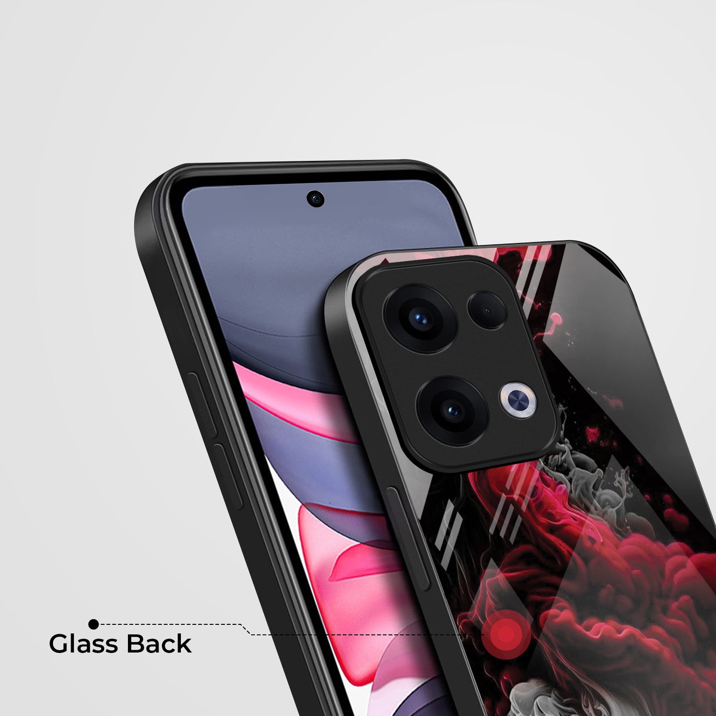 Oppo Reno 13 5G Premium Acrylic Shockproof Glass Back Case ( Infernal Drift )