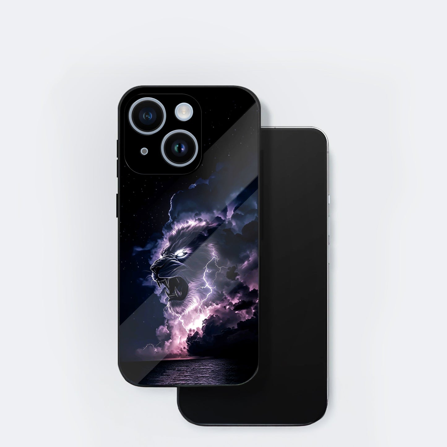 iPhone 15 Premium Acrylic Shockproof Glass Back Case (Storm King)
