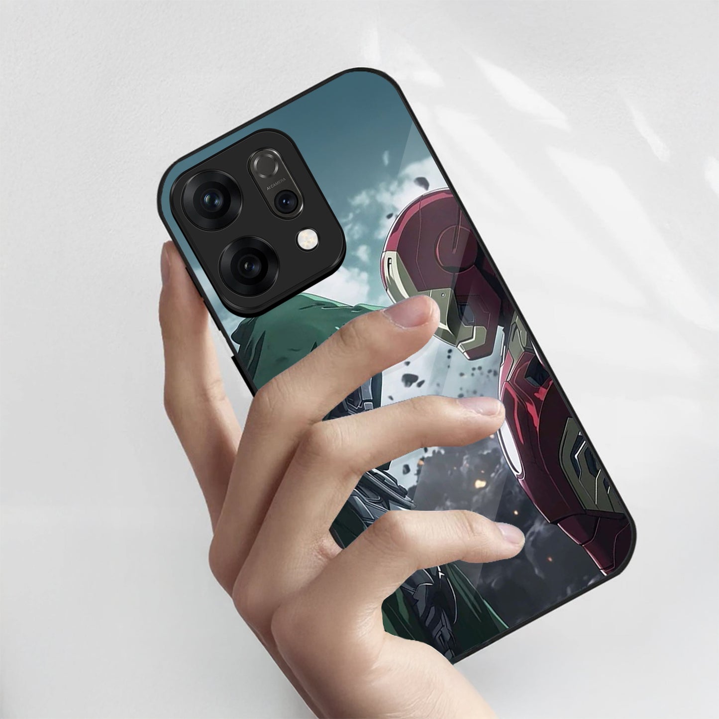 Oppo Reno 14 5G Premium Acrylic Shockproof Glass Back Case (Battle Case)