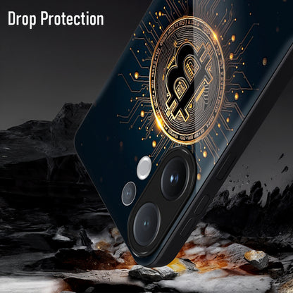 Vivo V60 5G Premium Acrylic Shockproof Glass Back Case ( Bitcoin Armon )