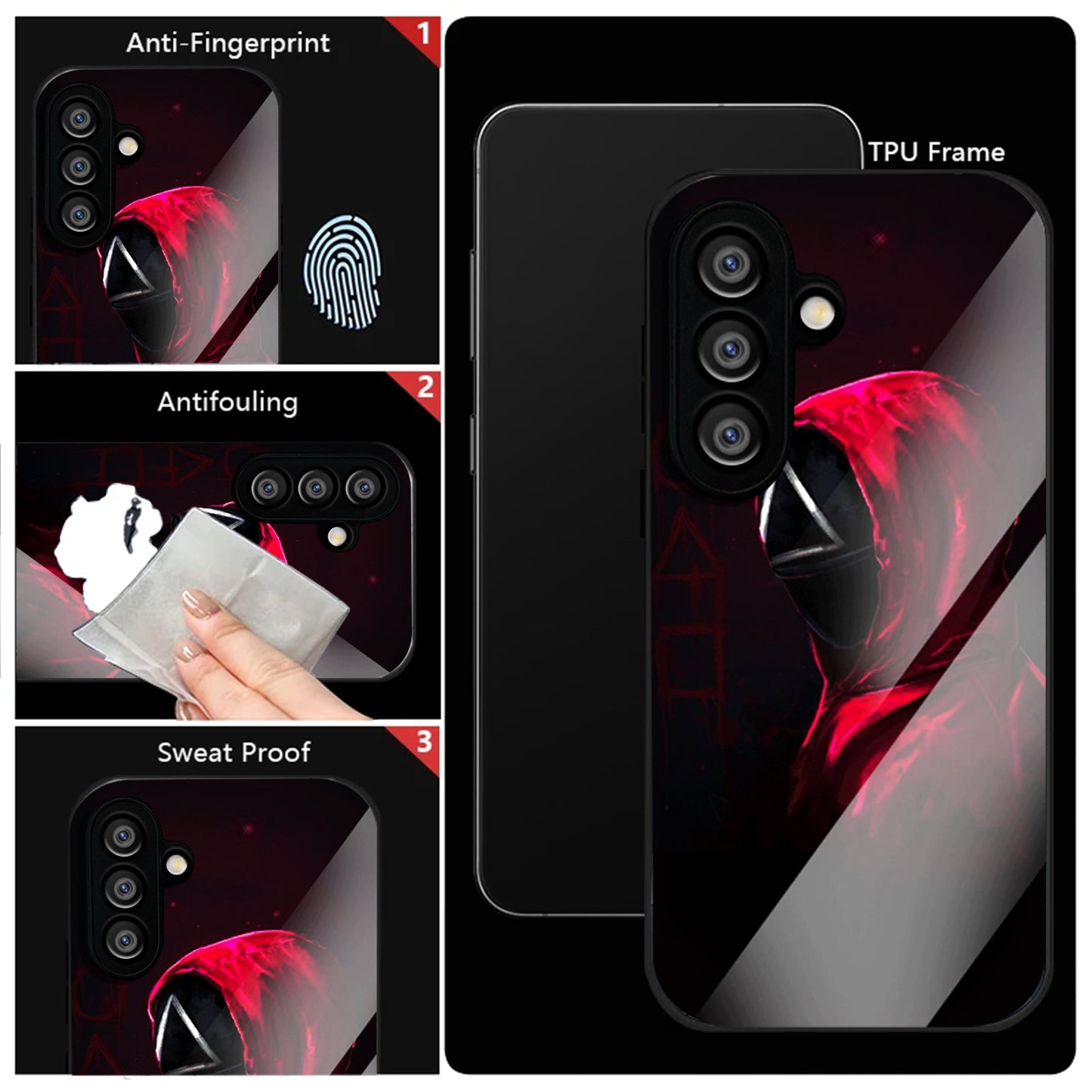 Samsung Galaxy A56 5G Premium Acrylic Shockproof Glass Back Case (Triangle Mask)