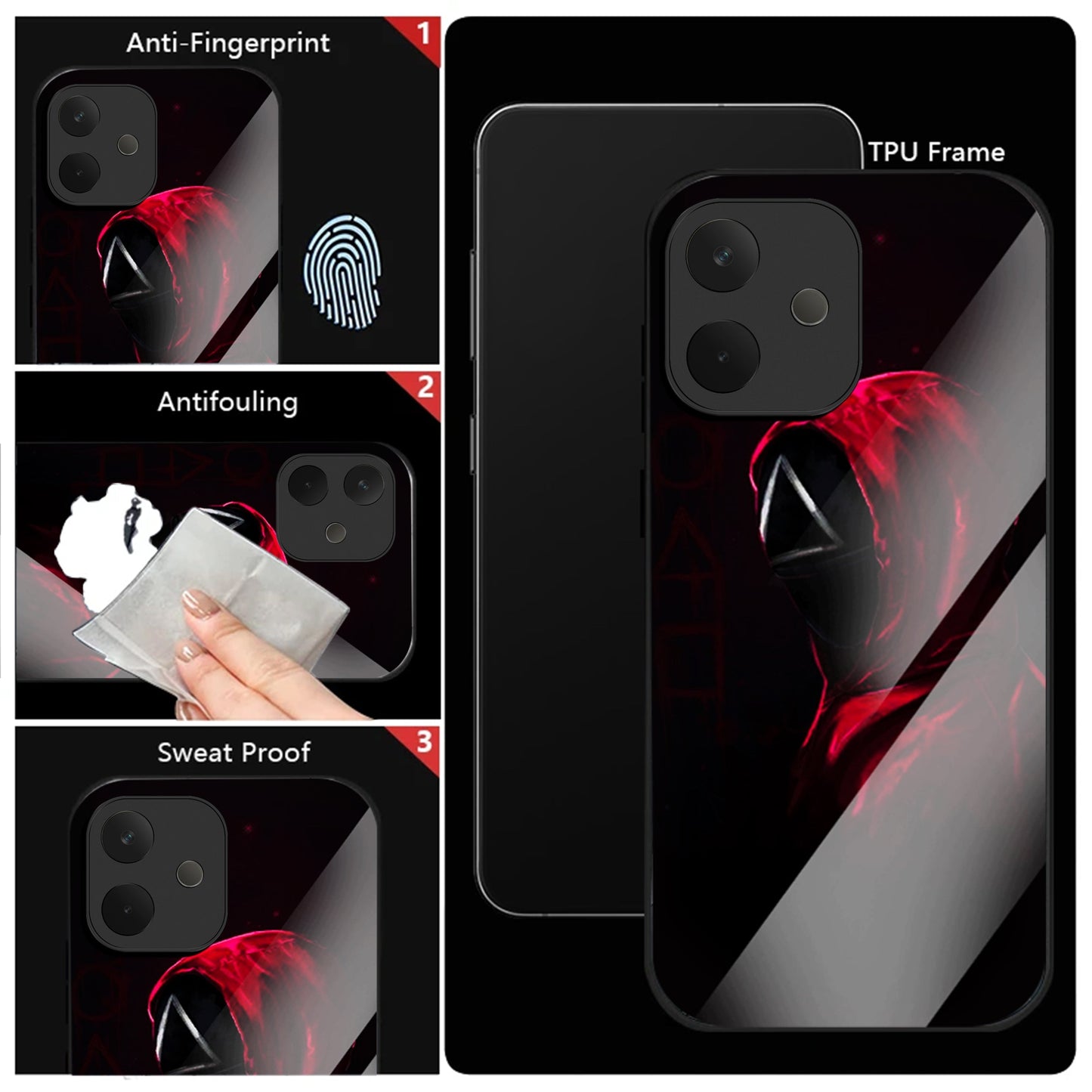 Oppo A5 Pro 5G Premium Acrylic Shockproof Glass Back Case (Triangle Mask)