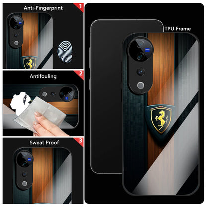 Vivo V40 Pro 5G Premium Acrylic Shockproof Glass Back Case (Royal Roadster)