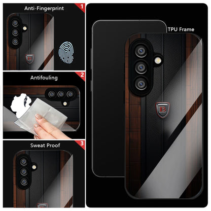 Samsung Galaxy A56 5G Premium Acrylic Shockproof Glass Back Case (Carbon Oak)
