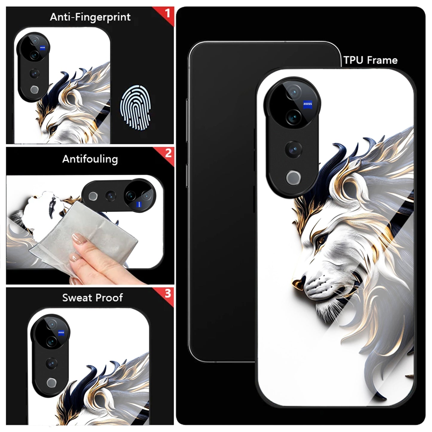 Vivo V40 Pro 5G Premium Acrylic Shockproof Glass Back Case (King’s Flow)
