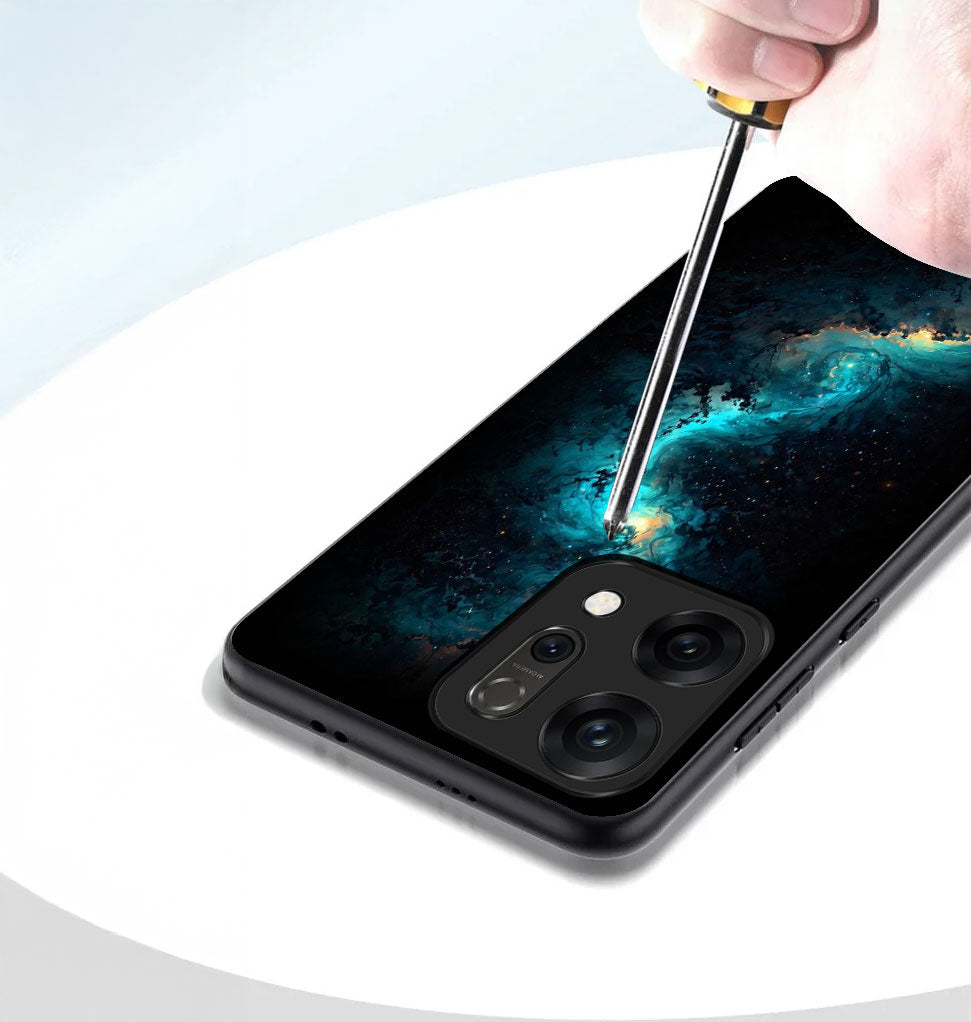 Oppo Reno 14 5G Premium Acrylic Shockproof Glass Back Case (Stellar)