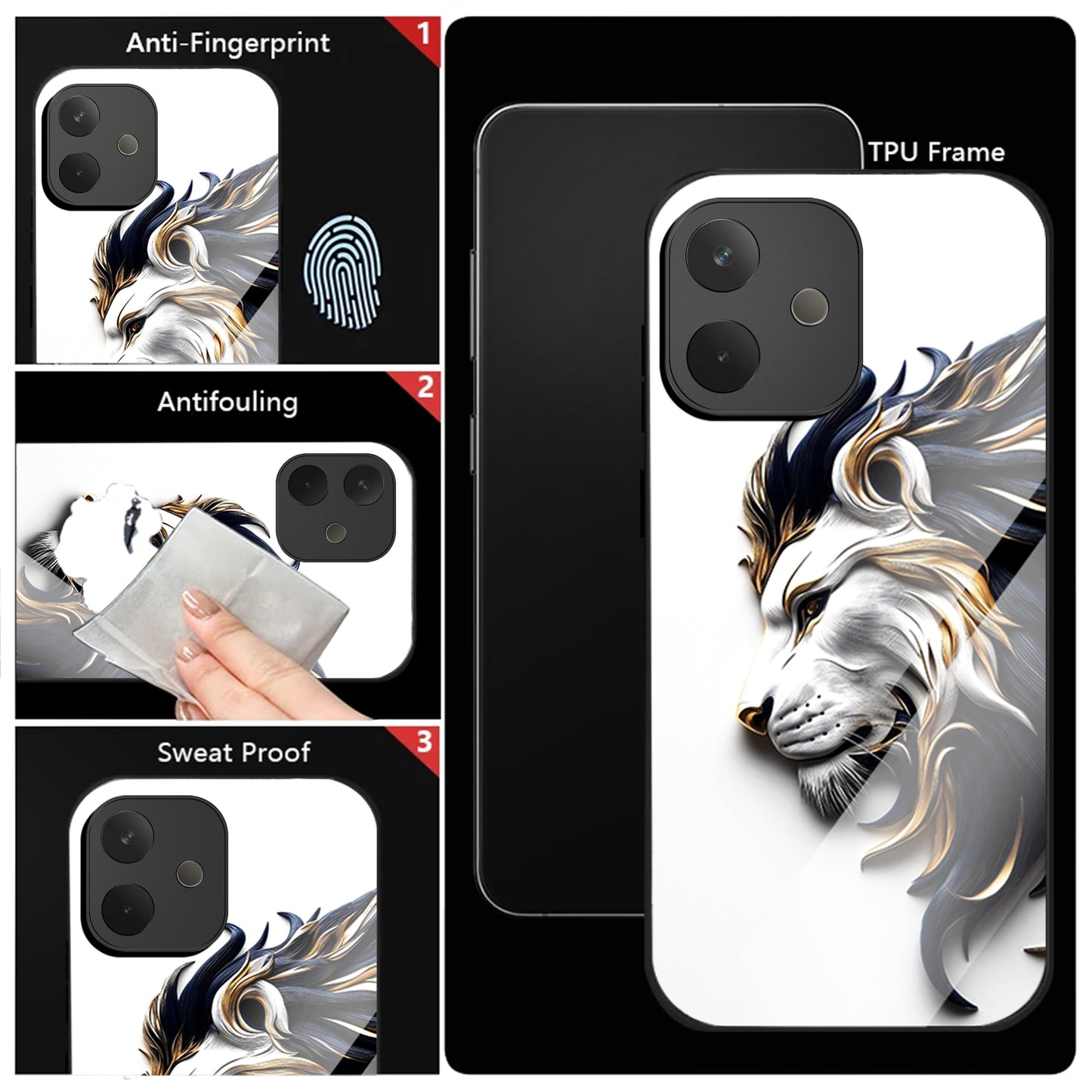 Oppo A5 Pro 5G Premium Acrylic Shockproof Glass Back Case (King’s Flow)