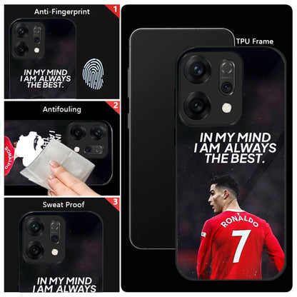 Oppo Reno 14 5G Premium Acrylic Shockproof Glass Back Case (Ronaldo Case)