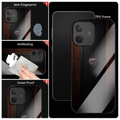 Oppo A5 Pro 5G Premium Acrylic Shockproof Glass Back Case (Carbon Oak)