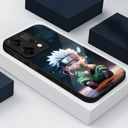 Oppo Reno 14 5G Premium Acrylic Shockproof Glass Back Case (Small Kakashi)