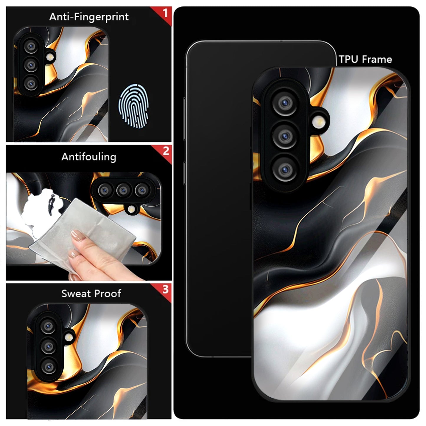 Samsung Galaxy A56 5G Premium Acrylic Shockproof Glass Back Case (Lava Veins)