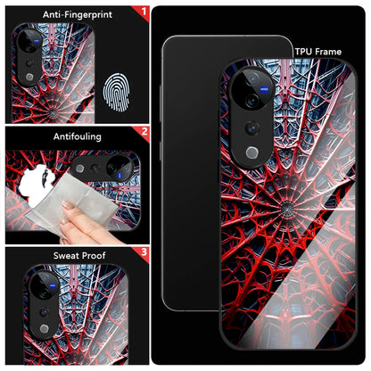 Vivo V40 Pro 5G Premium Acrylic Shockproof Glass Back Case (Spider Vault)