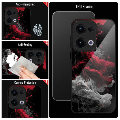 Oppo Reno 13 5G Premium Acrylic Shockproof Glass Back Case ( Infernal Drift )