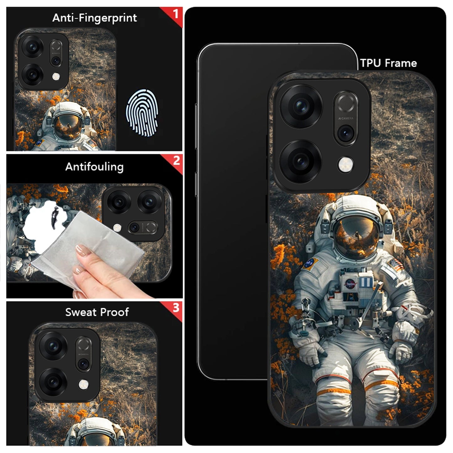 Oppo Reno 14 5G Premium Acrylic Shockproof Glass Back Case (Astro Rest)