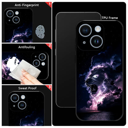 iPhone 15 Premium Acrylic Shockproof Glass Back Case (Storm King)