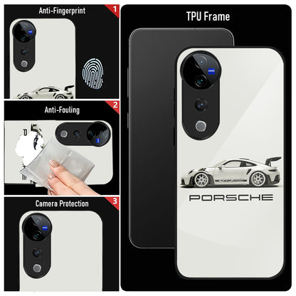 Vivo V40 Pro 5G Premium Acrylic Shockproof Glass Back Case (Drive Porsche)
