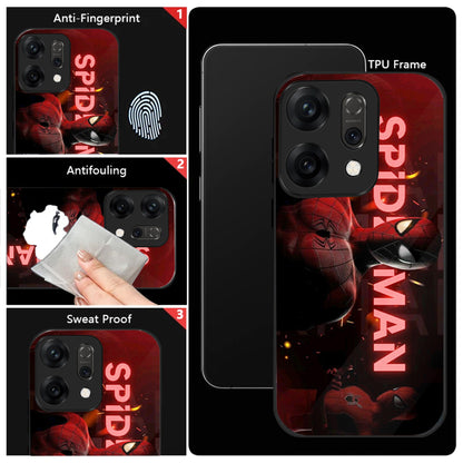 Oppo Reno 14 5G Premium Acrylic Shockproof Glass Back Case (Red-Spiderman)