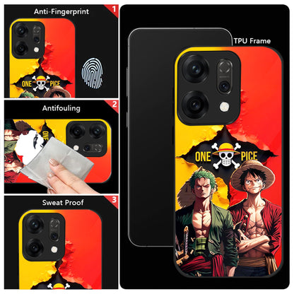 Oppo Reno 14 5G Premium Acrylic Shockproof Glass Back Case (Luffy & Zoro)