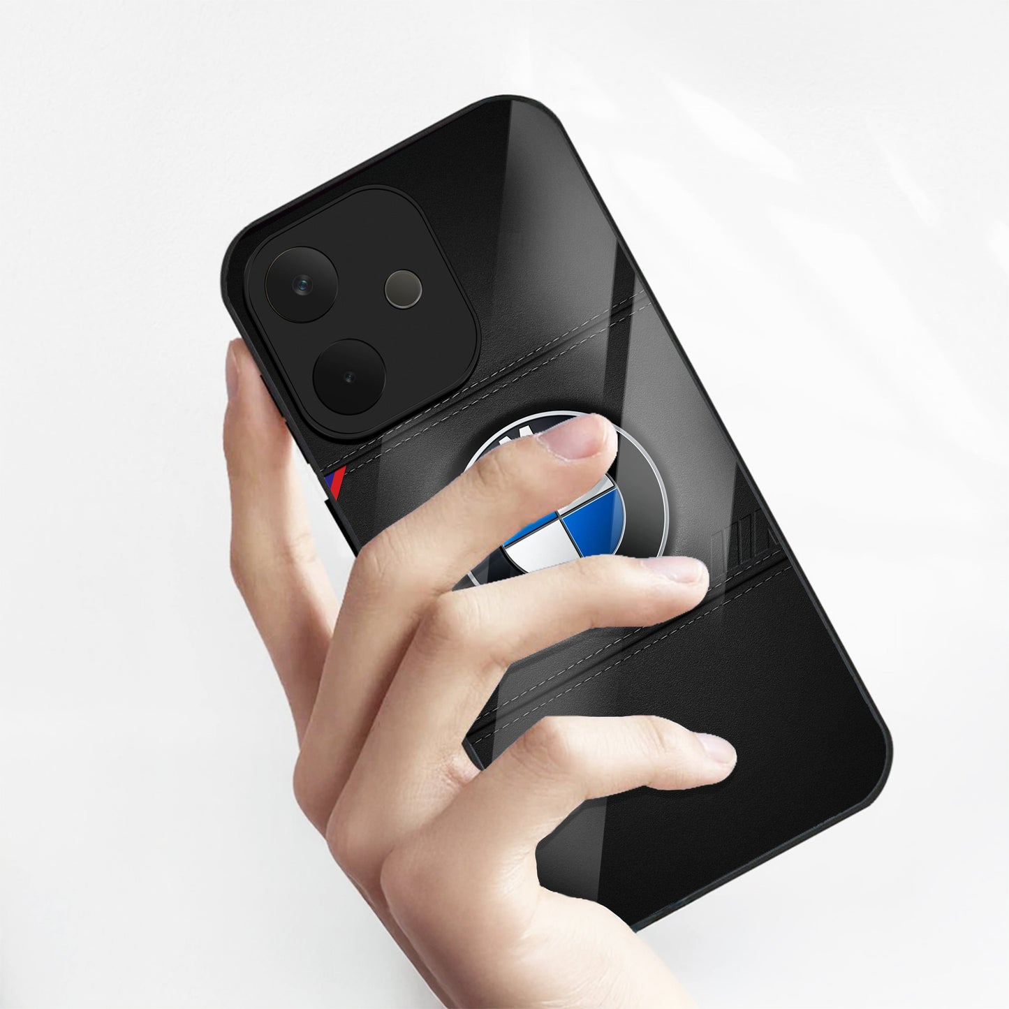 Oppo A5 Pro 5G Premium Acrylic Shockproof Glass Back Case (BMW Logo)