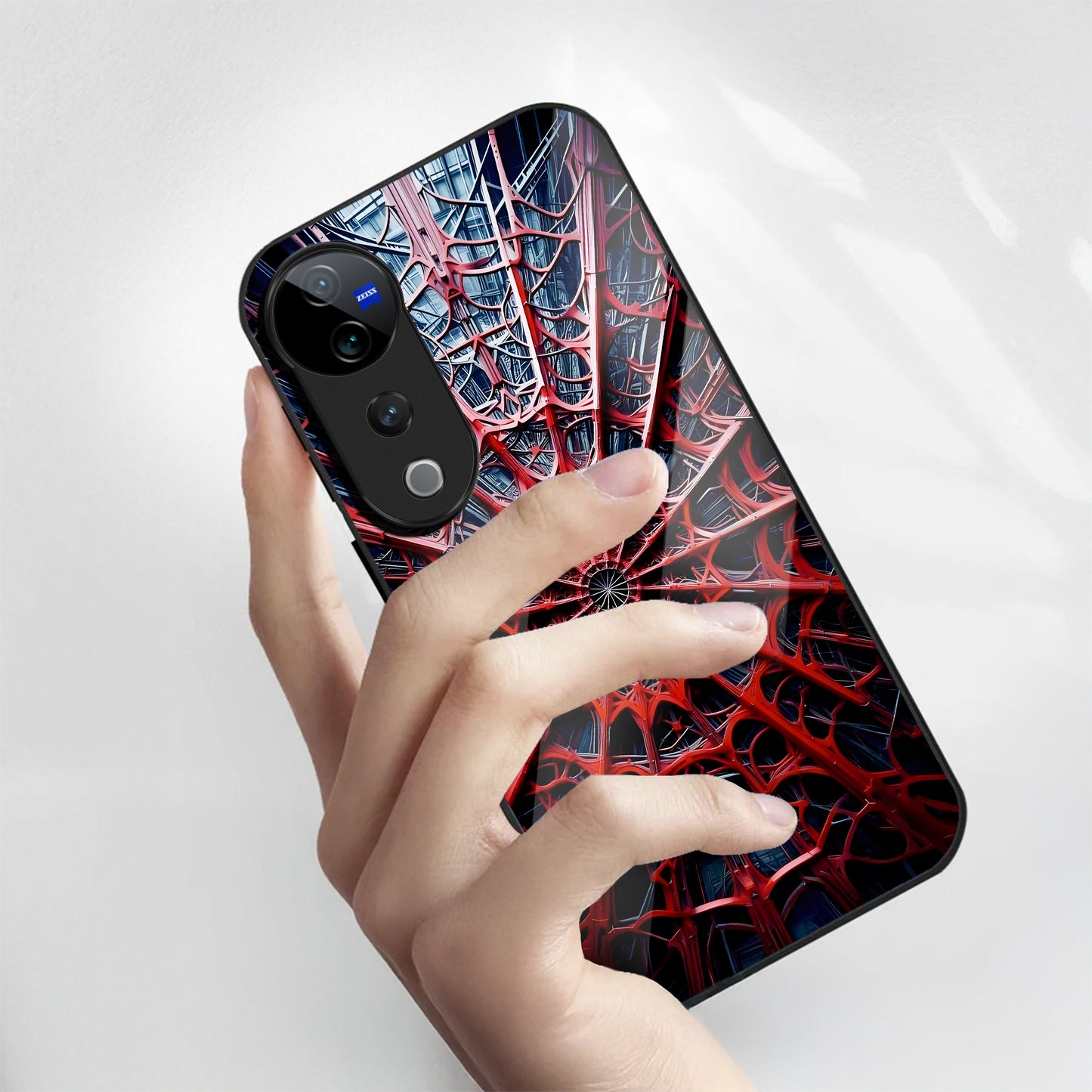 Vivo V40 Pro 5G Premium Acrylic Shockproof Glass Back Case (Spider Vault)
