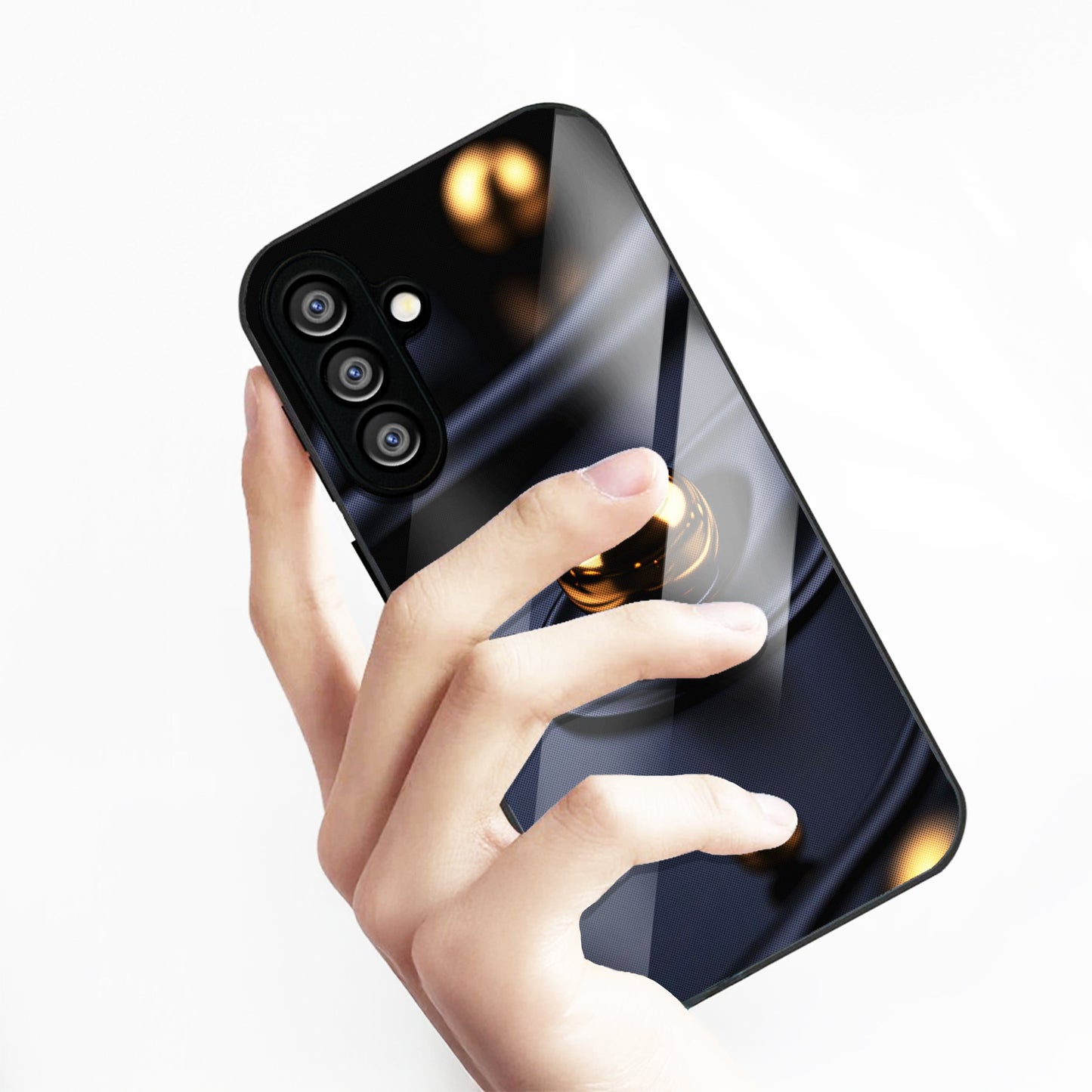 Samsung Galaxy A36 5G Premium Acrylic Shockproof Glass Back Case (Golden Ripple)