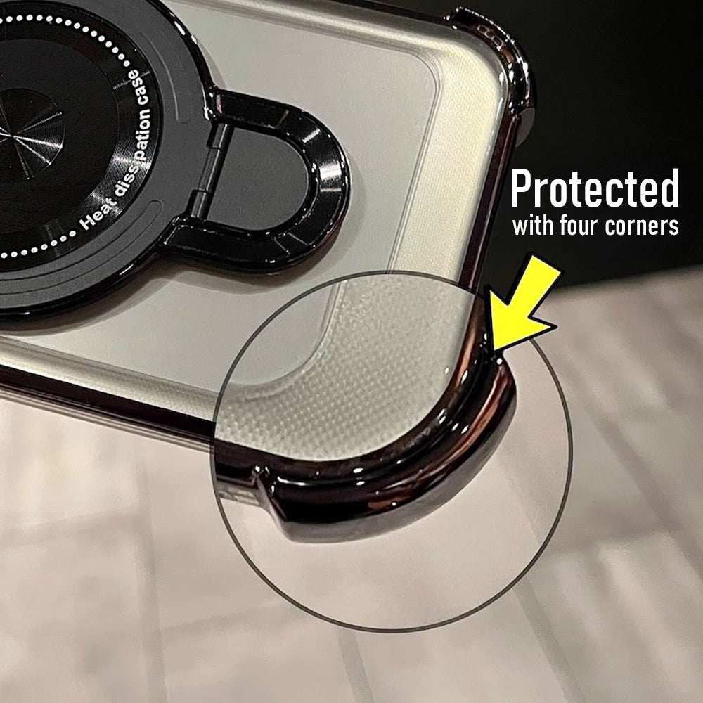 Vivo V50 5G Luxury Four Corner Invincible Bracket Ring Stand Case