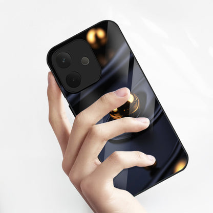 Oppo A5 Pro 5G Premium Acrylic Shockproof Glass Back Case (Golden Ripple)