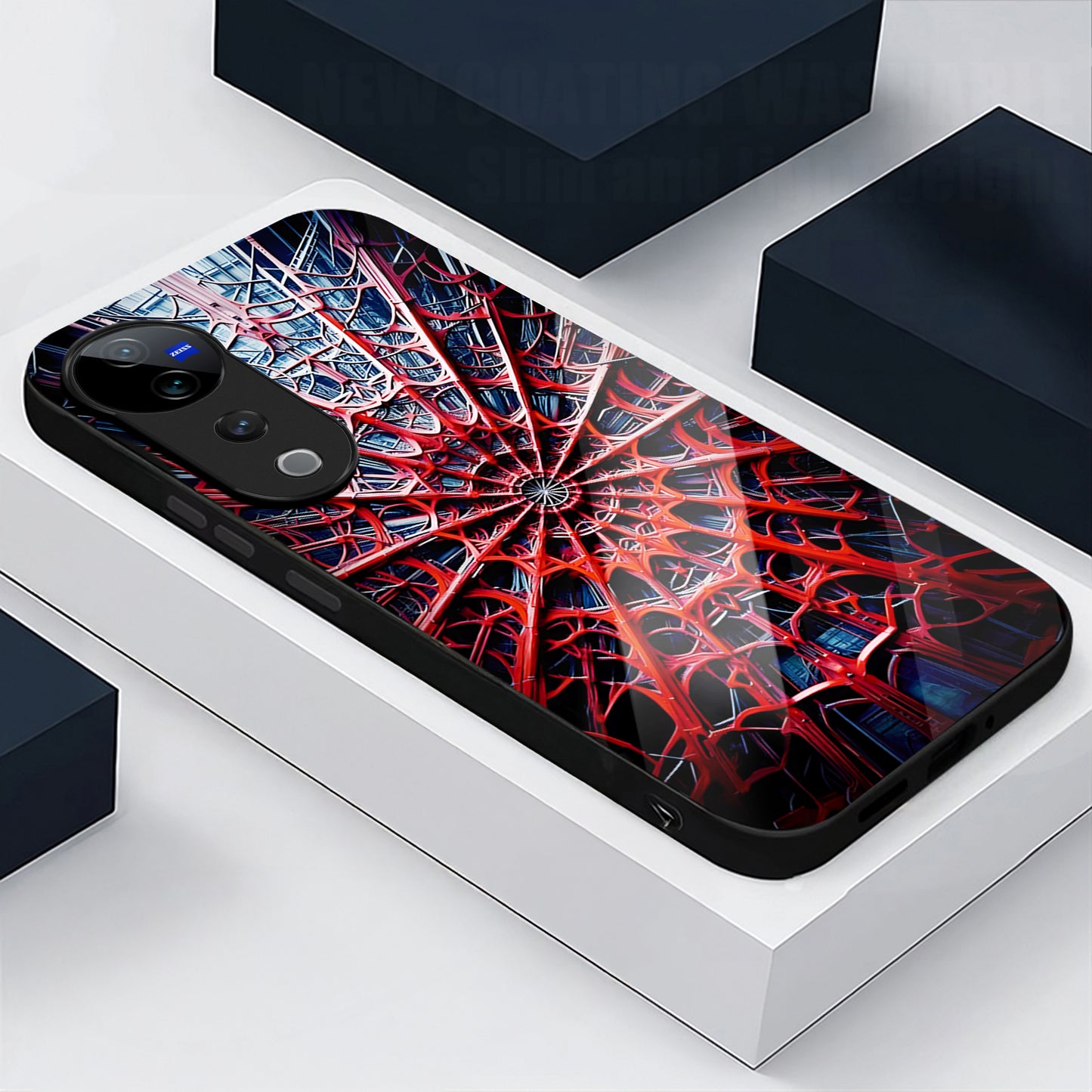 Vivo V40 Pro 5G Premium Acrylic Shockproof Glass Back Case (Spider Vault)