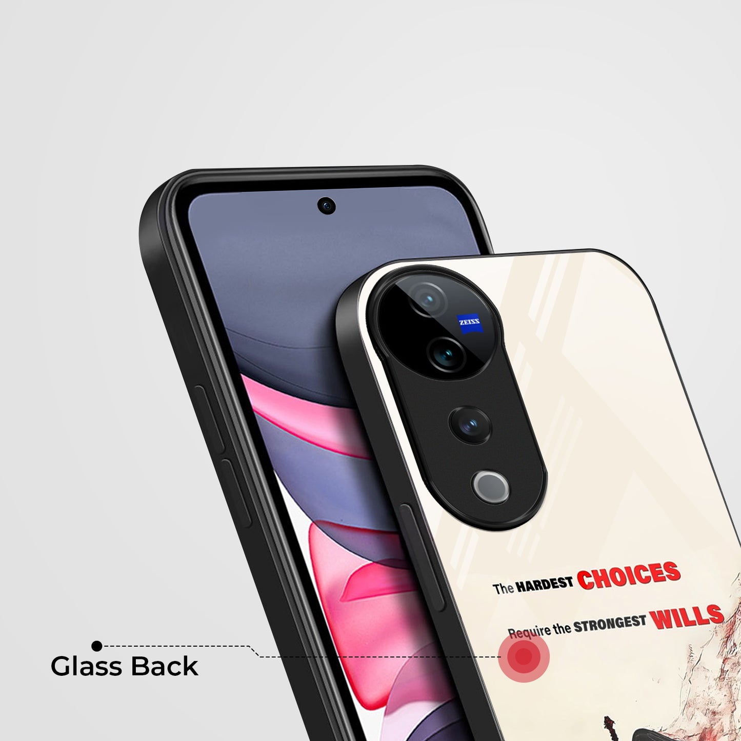 Vivo V40 Pro 5G Premium Acrylic Shockproof Glass Back Case ( warriors case )