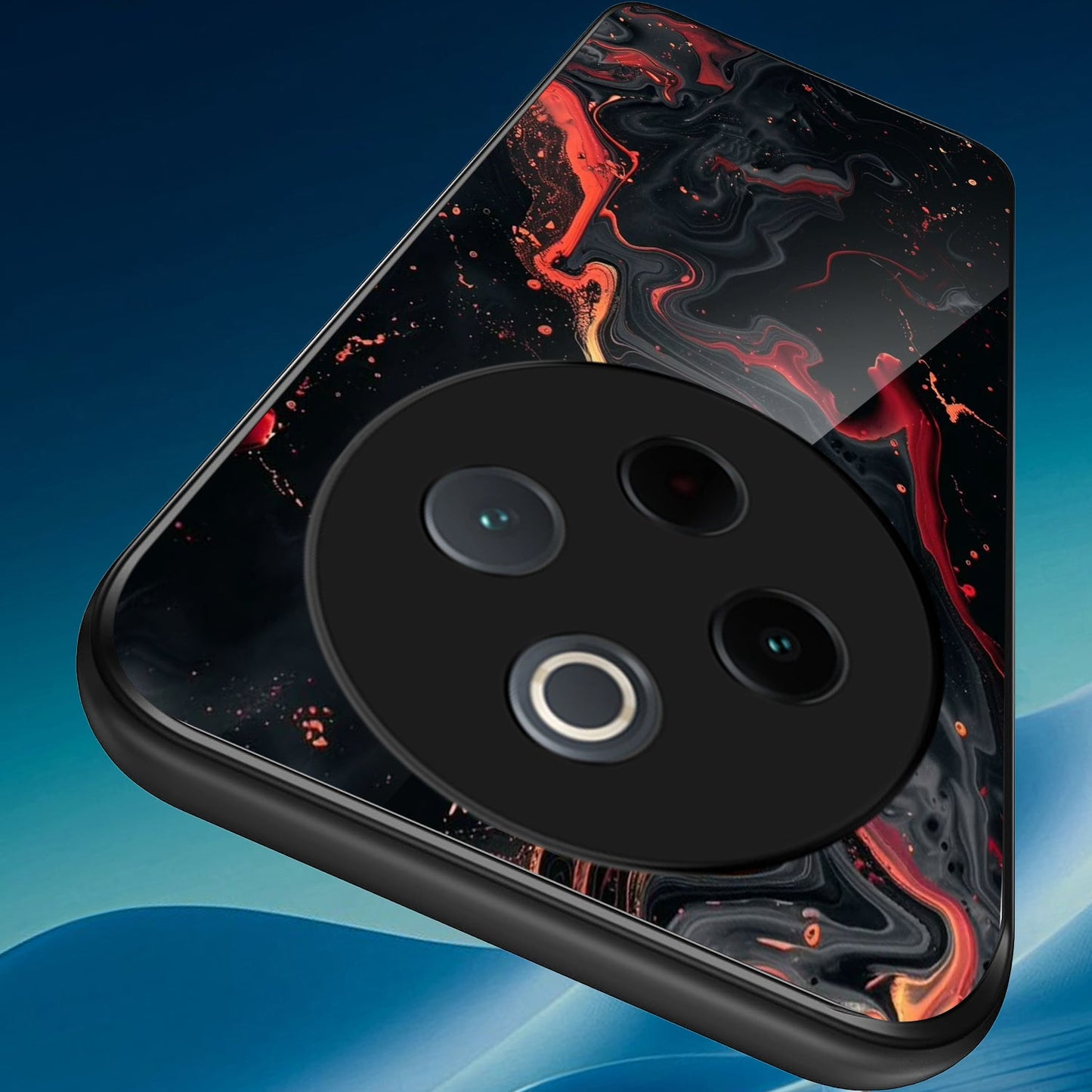 Vivo T4 5G Premium Acrylic Shockproof Glass Back Case (Ashen Fire)