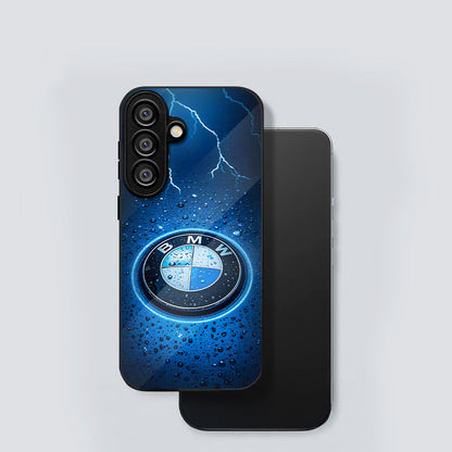 Samsung Galaxy A36 Premium Acrylic Shockproof Glass Back Case (Lightning Badge)