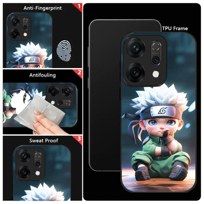 Oppo Reno 14 5G Premium Acrylic Shockproof Glass Back Case (Small Kakashi)