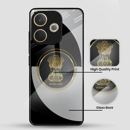 Oppo A5 Pro 5G Premium Acrylic Shockproof Glass Back Case ( Satyamev Noir )