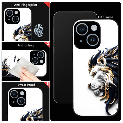 iPhone 14 Premium Acrylic Shockproof Glass Back Case ( King's Flow )