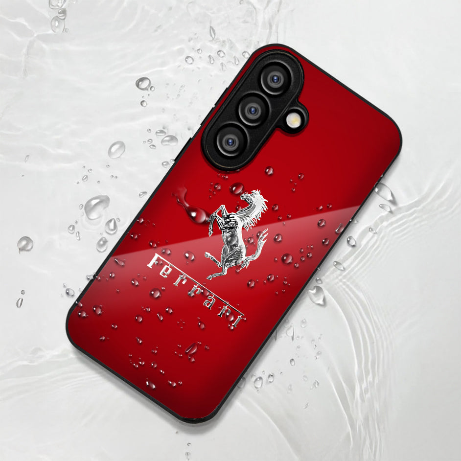 Samsung Galaxy A56 Premium Acrylic Shockproof Glass Back Case (Ferrari Passion)