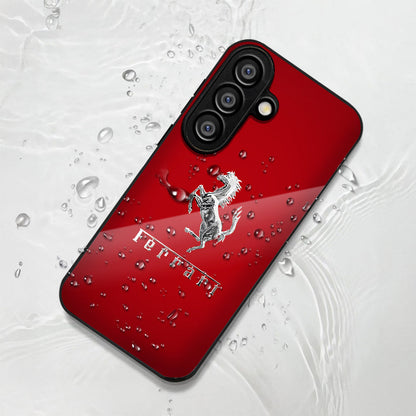 Samsung Galaxy A56 Premium Acrylic Shockproof Glass Back Case (Ferrari Passion)