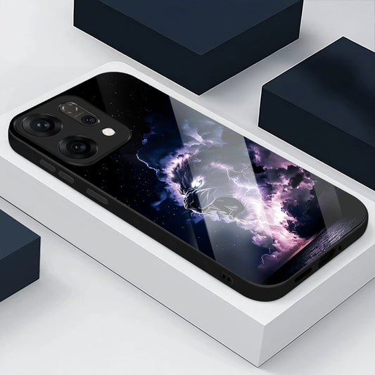Oppo Reno 14 5G Premium Acrylic Shockproof Glass Back Case (Strom King )