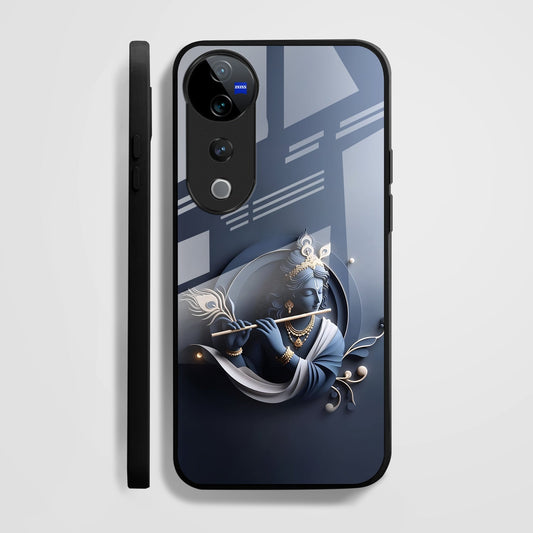 Vivo V40 Pro 5G Premium Acrylic Shockproof Glass Back Case ( Krishna)