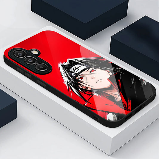 Samsung Galaxy A36 Premium Acrylic Shockproof Glass Back Case (Stylish Uchiha)