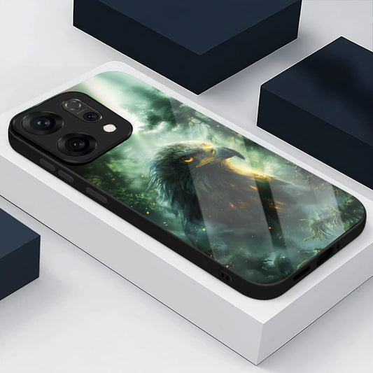 Oppo Reno 14 5G Premium Acrylic Shockproof Glass Back Case (Eagle Case)