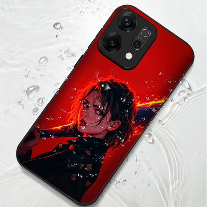 Oppo Reno 14 5G Premium Acrylic Shockproof Glass Back Case (Flame Case)